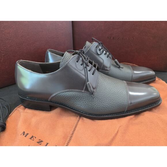 Mezlan Soka 9.5 M Gray Classic Lace Up Cap Toe Calf Skin Shoes main image 7
